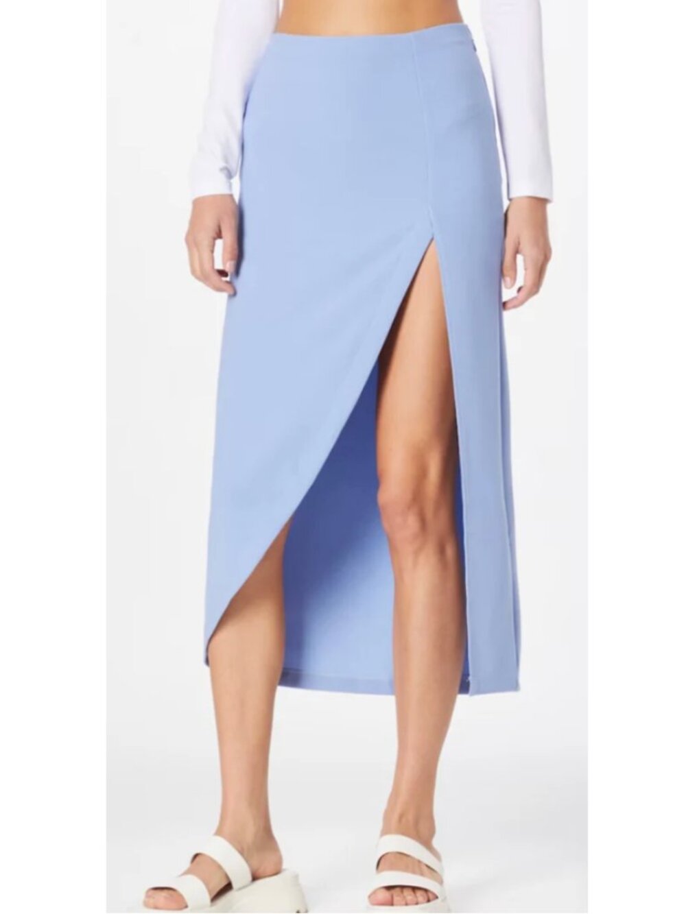 Abercrombie & Fitch | High Slit Midi Skirt in Periwinkle Blue | Size Small